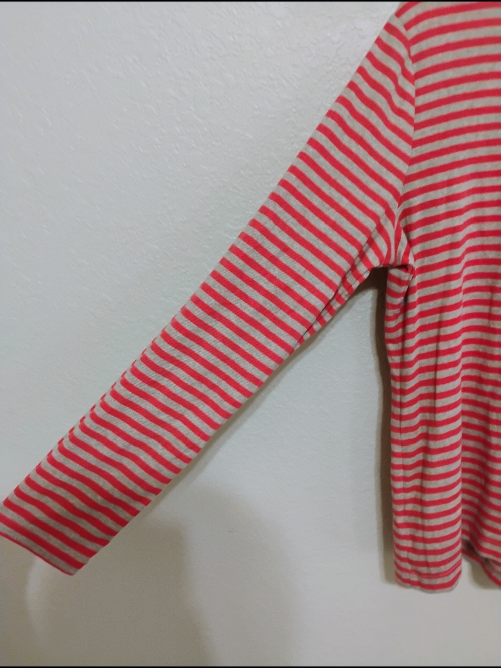 Croft & Barrow XL Pink Beige Striped Long Sleeve Crew Neck Tee - Picture 5 of 6